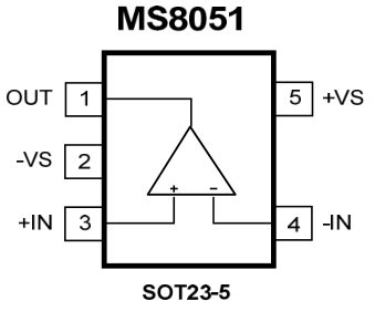 瑞盟 高速運算放大器 軌到軌輸出CMOS運放 MS8051/S