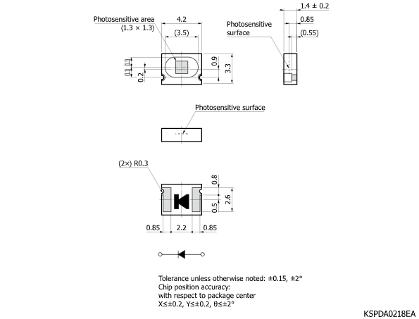 Si 光電二極管S9981-01CT(圖2)