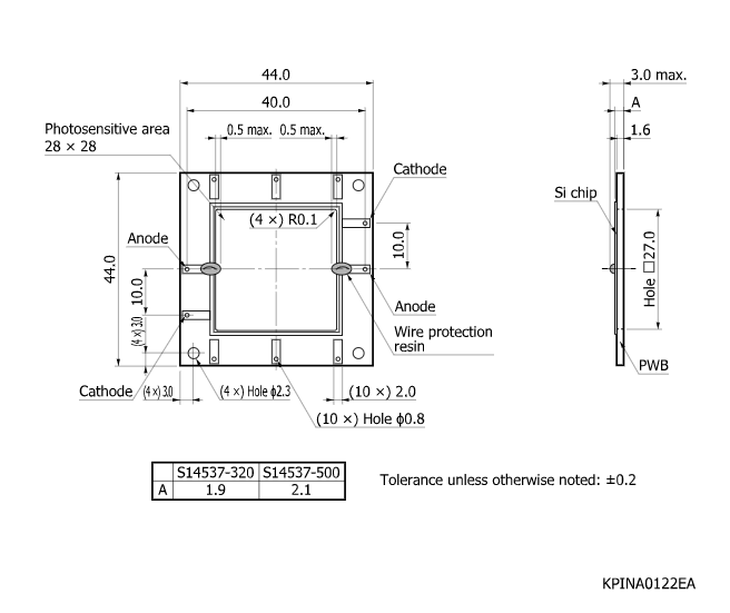 硅PIN光電二極管S14537-500(圖1)