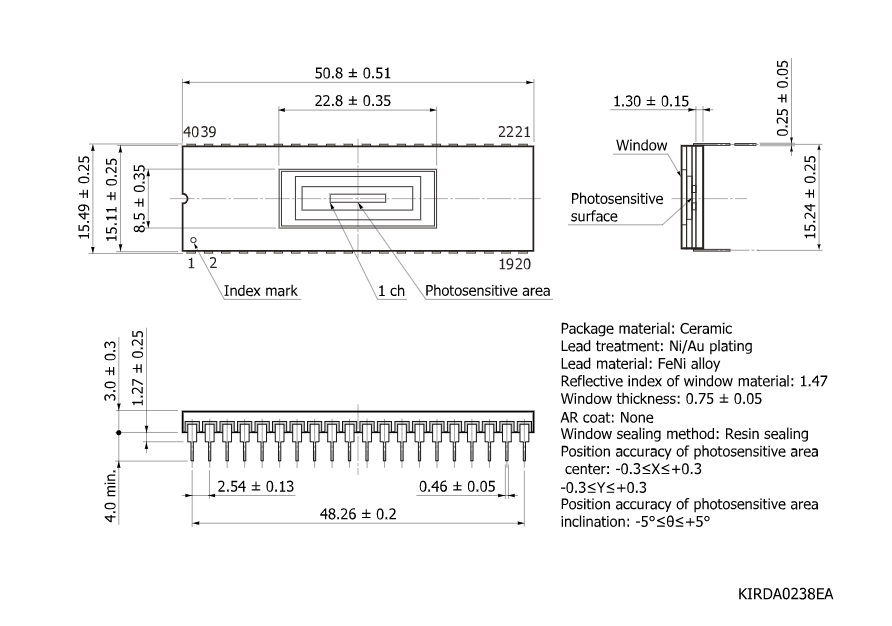 InGaAs PIN光電二極管陣列 G12430-032D(圖2)