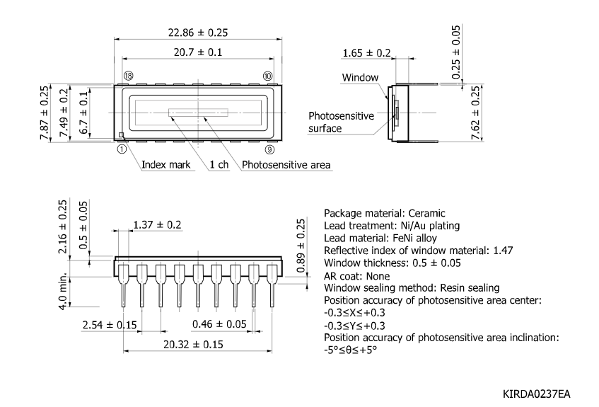 InGaAs PIN光電二極管陣列 G12430-016D(圖2)