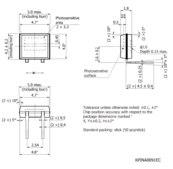 硅PIN光電二極管S8729-10(圖2)