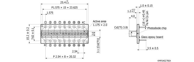 16象元硅光電二極管陣列S11299-121(圖1)