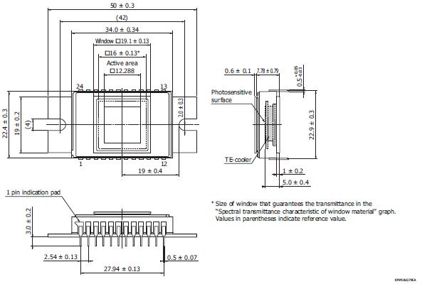 濱松 背照式CCD面陣傳感器 S7171-0909-01(圖2)