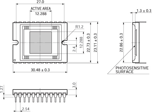 濱松 前照式CCD面陣傳感器 S9737-01(圖2)