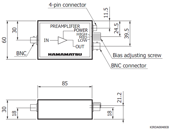 紅外探測器用放大器 C5185-02(圖1)