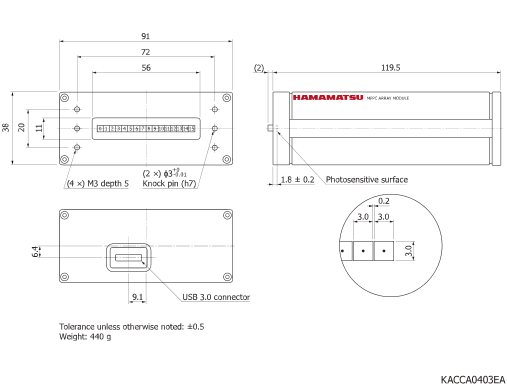 濱松 硅光電倍增管SiPM/MPPC模塊 C13368-3050EA-16(圖1)