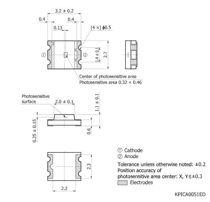 濱松 照度傳感器 光IC二極管 S9067-201CT(圖2)